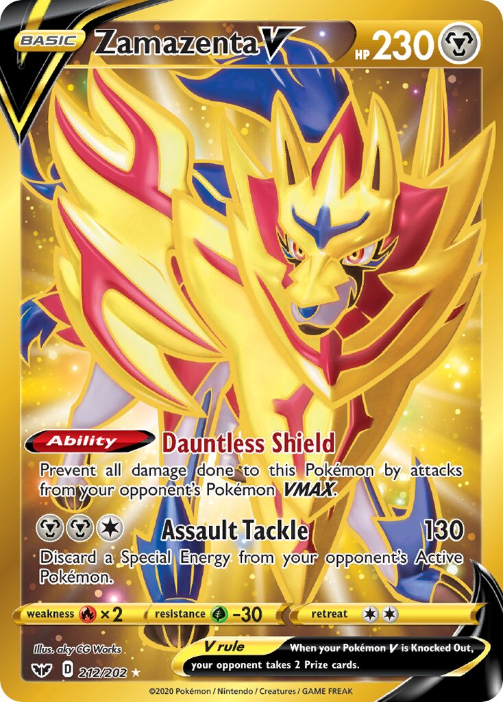 Zamazenta V 212/202 — Sword & Shield (English Pokémon TCG card)