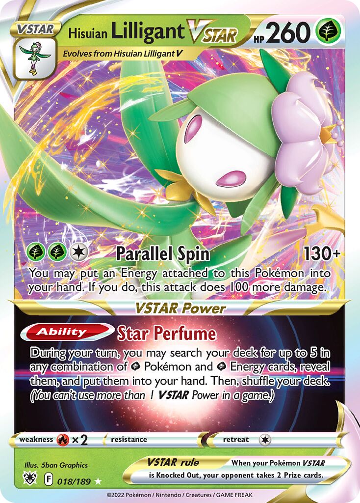 Hisuian Lilligant VSTAR 018/246 — Astral Radiance (English Pokémon TCG card)
