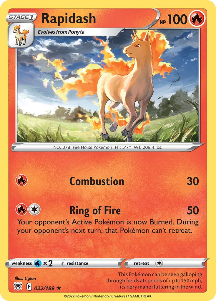 Rapidash 022/246 — Astral Radiance (English Pokémon TCG card)