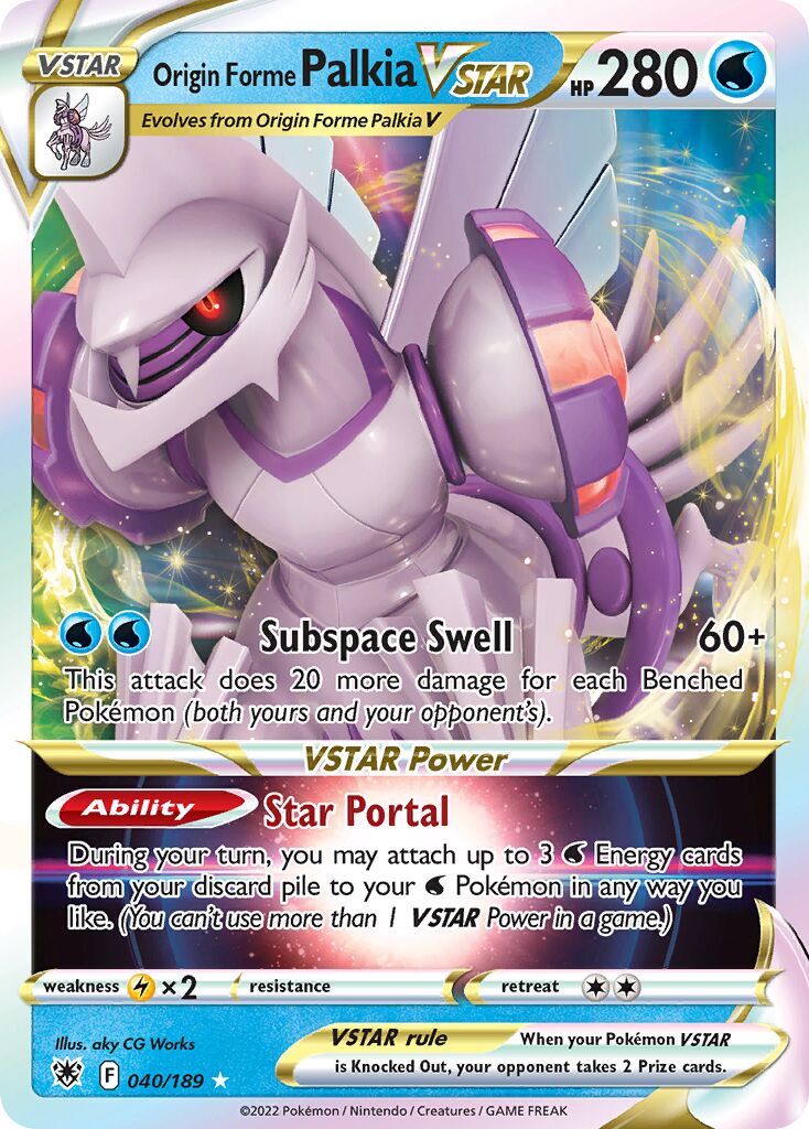 Origin Forme Palkia VSTAR 040/246 — Astral Radiance (English Pokémon TCG card)