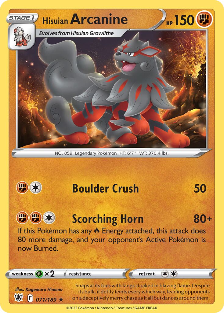 Hisuian Arcanine 071/246 — Astral Radiance (English Pokémon TCG card)