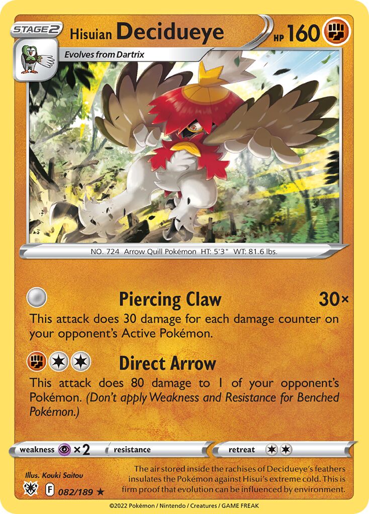 Hisuian Decidueye 082/246 — Astral Radiance (English Pokémon TCG card)