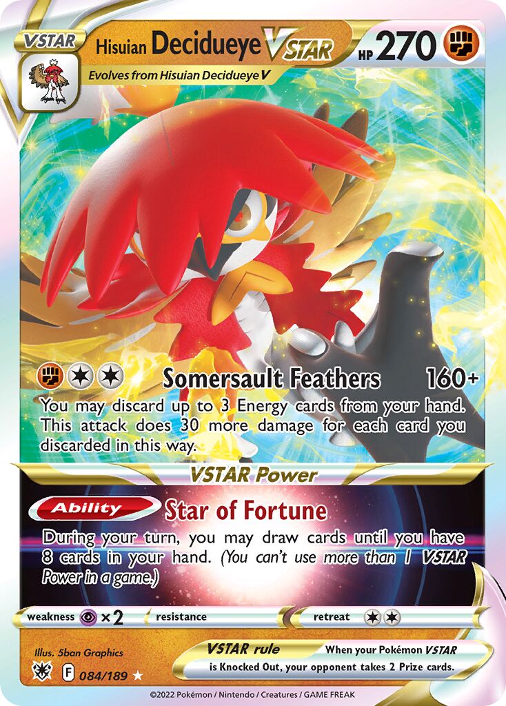 Hisuian Decidueye VSTAR 084/246 — Astral Radiance (English Pokémon TCG card)