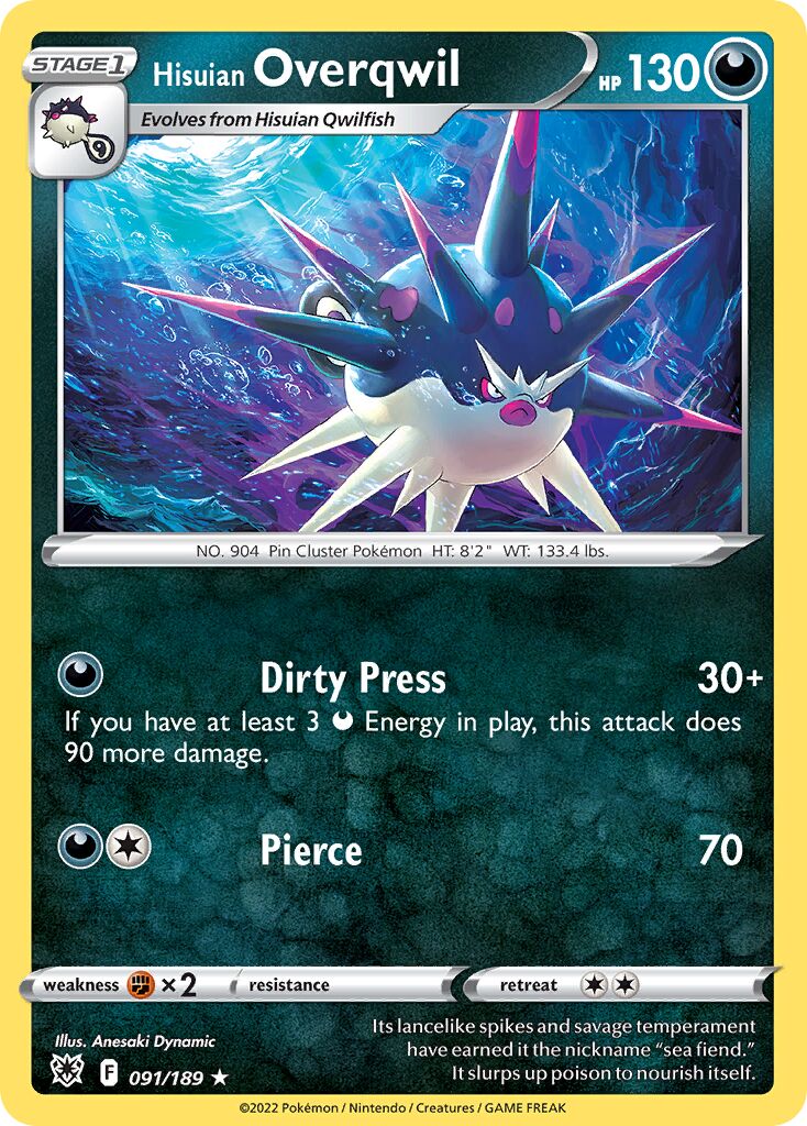 Hisuian Overqwil 091/246 — Astral Radiance (English Pokémon TCG card)