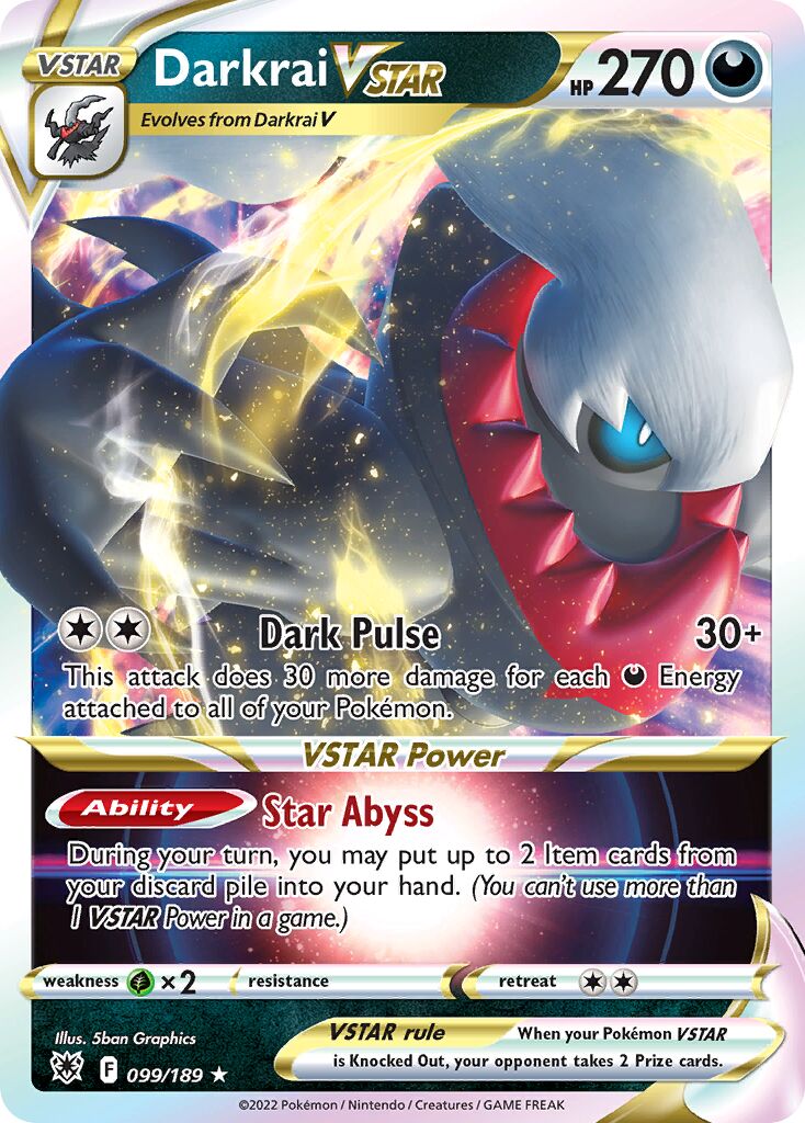 Darkrai VSTAR 099/246 — Astral Radiance (English Pokémon TCG card)