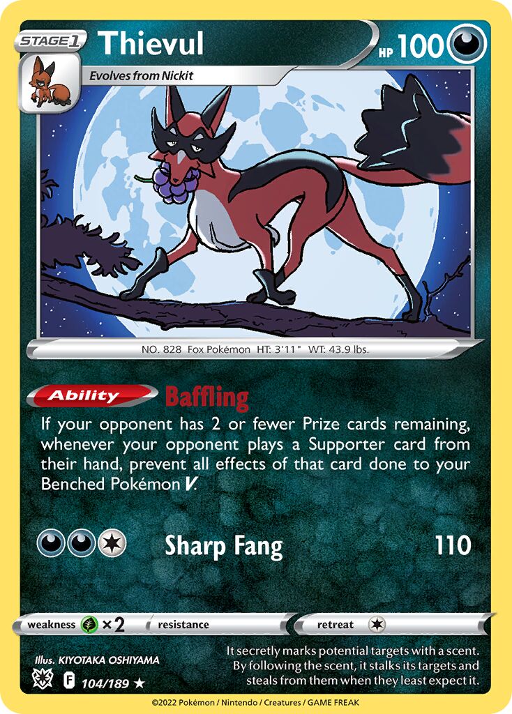 Thievul 104/246 — Astral Radiance (English Pokémon TCG card)