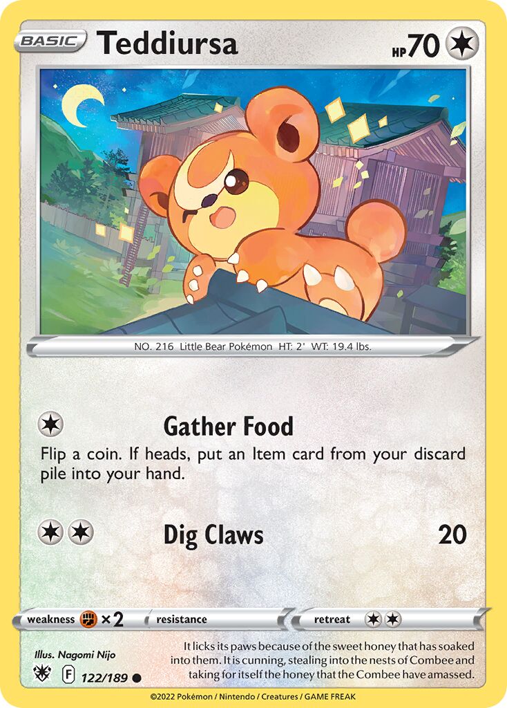 Teddiursa 122/246 — Astral Radiance (English Pokémon TCG card)