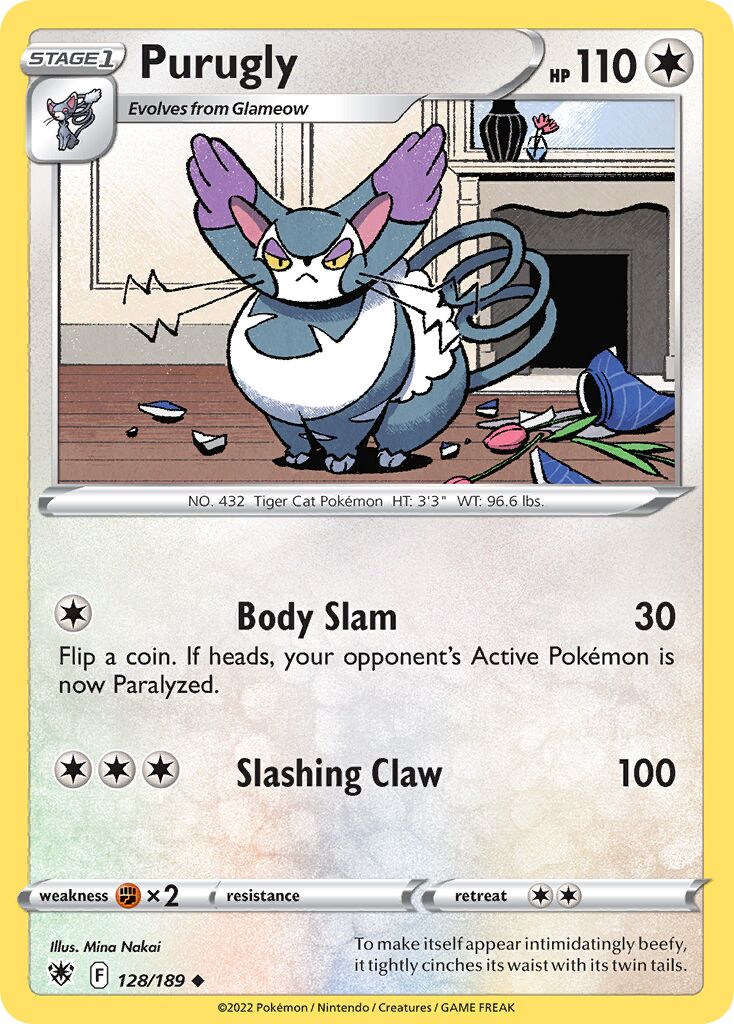 Purugly 128/246 — Astral Radiance (English Pokémon TCG card)