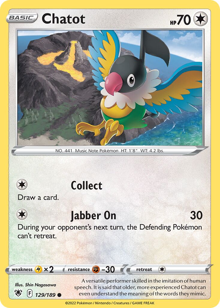 Chatot 129/246 — Astral Radiance (English Pokémon TCG card)