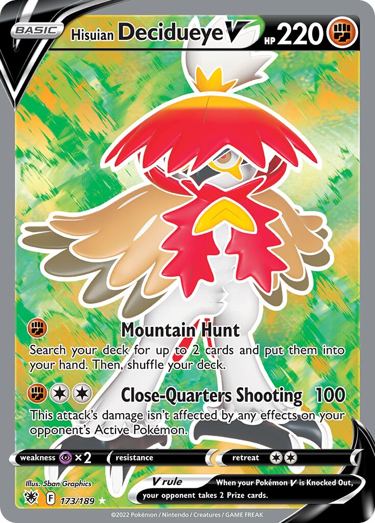 Hisuian Decidueye V 173/246 — Astral Radiance (English Pokémon TCG card)