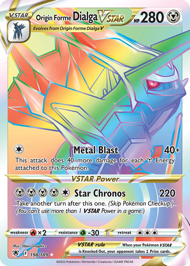 Origin Forme Dialga VSTAR 198/246 — Astral Radiance (English Pokémon TCG card)