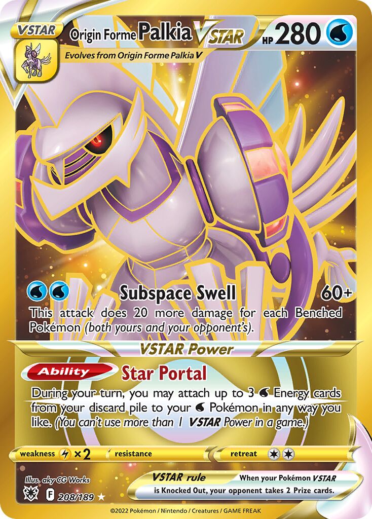 Origin Forme Palkia VSTAR 208/246 — Astral Radiance (English Pokémon TCG card)