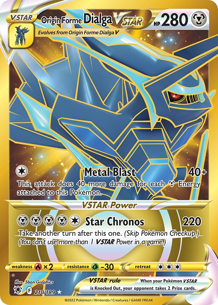 Origin Forme Dialga VSTAR 210/246 — Astral Radiance (English Pokémon TCG card)