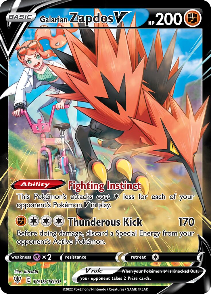Galarian Zapdos V 019/30 — Astral Radiance (Trainer Gallery) (English Pokémon TCG card)