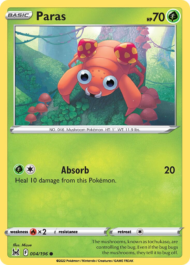 Paras 004/247 — Lost Origin (English Pokémon TCG card)