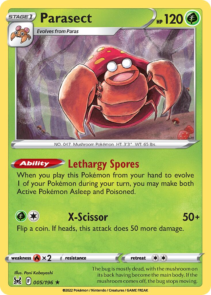 Parasect 005/247 — Lost Origin (English Pokémon TCG card)