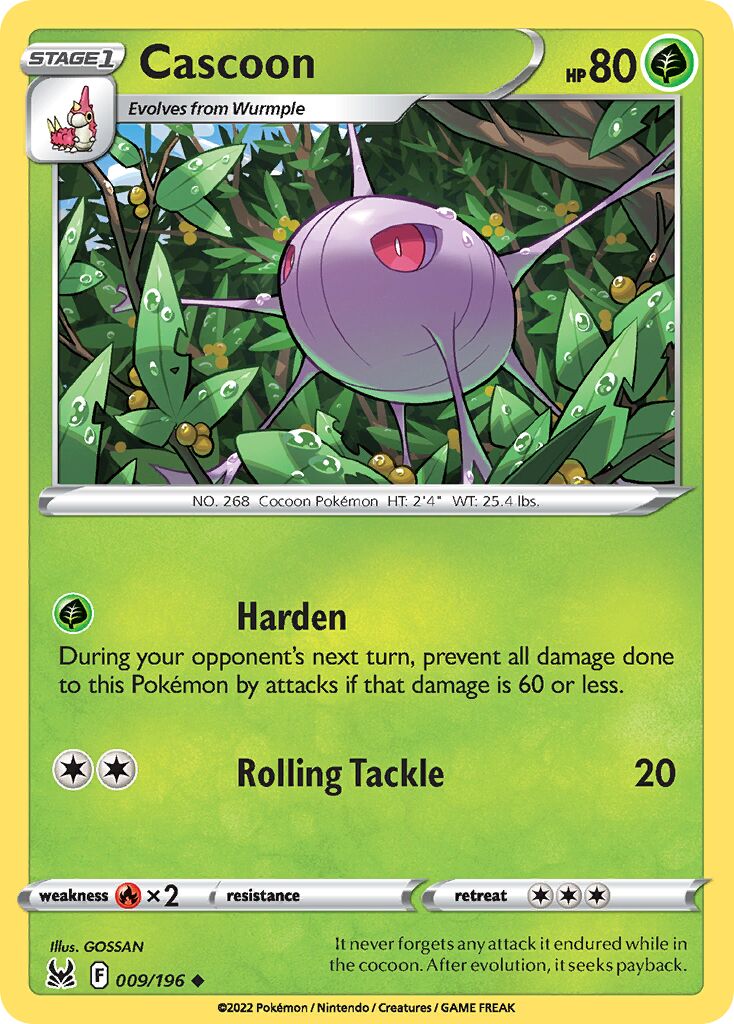 Cascoon 009/247 — Lost Origin (English Pokémon TCG card)
