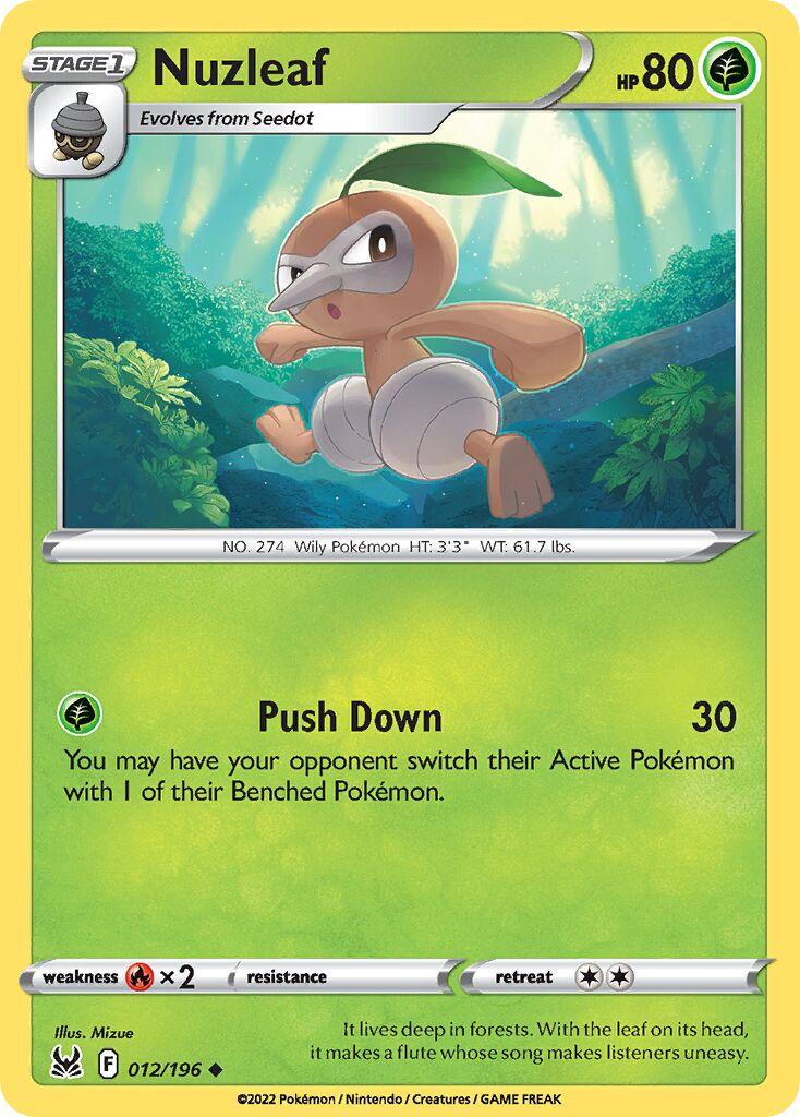 Nuzleaf 012/247 — Lost Origin (English Pokémon TCG card)