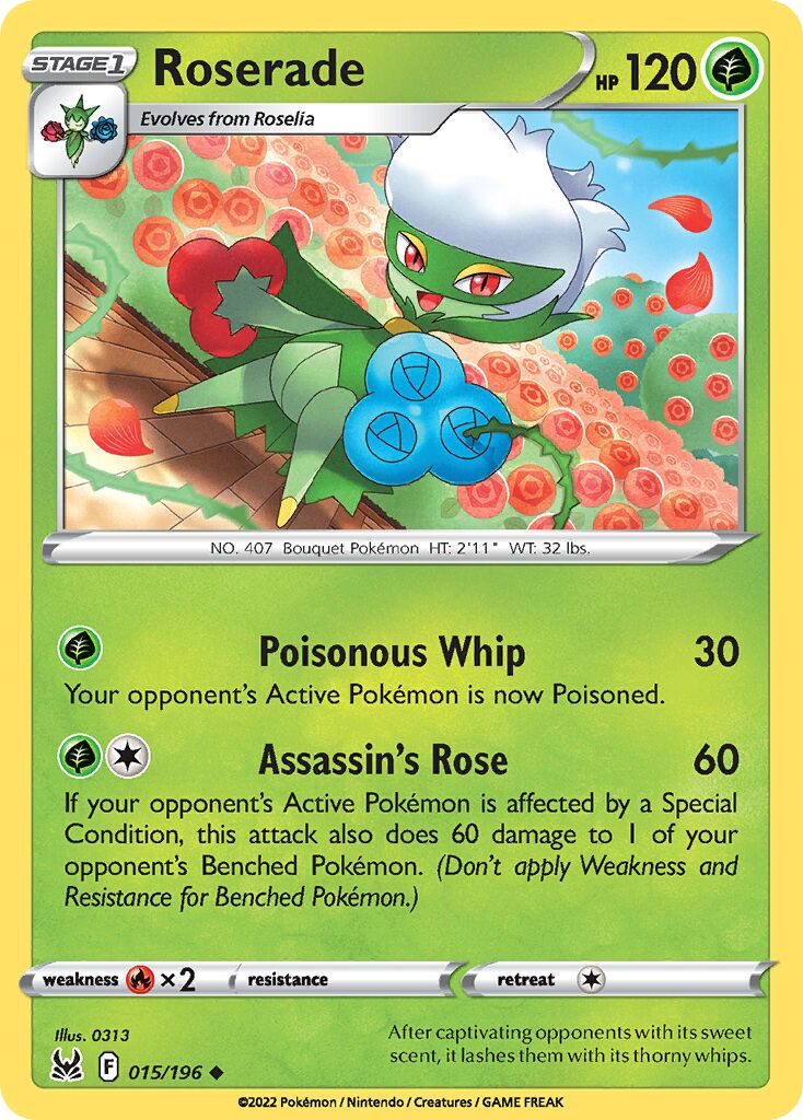 Roserade 015/247 — Lost Origin (English Pokémon TCG card)