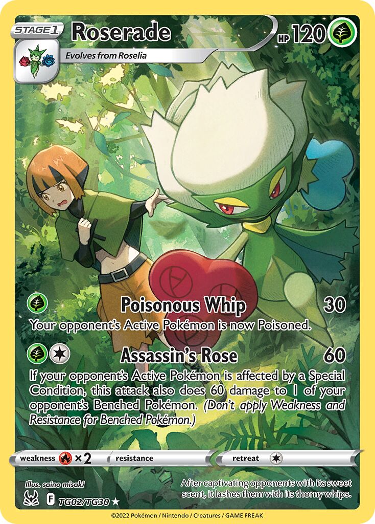 Roserade TG02 — Lost Origin (English Pokémon TCG card)