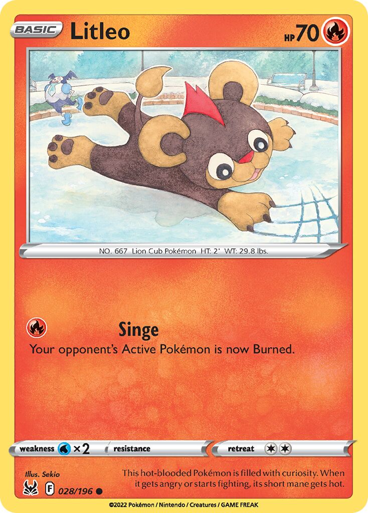 Litleo 028/247 — Lost Origin (English Pokémon TCG card)