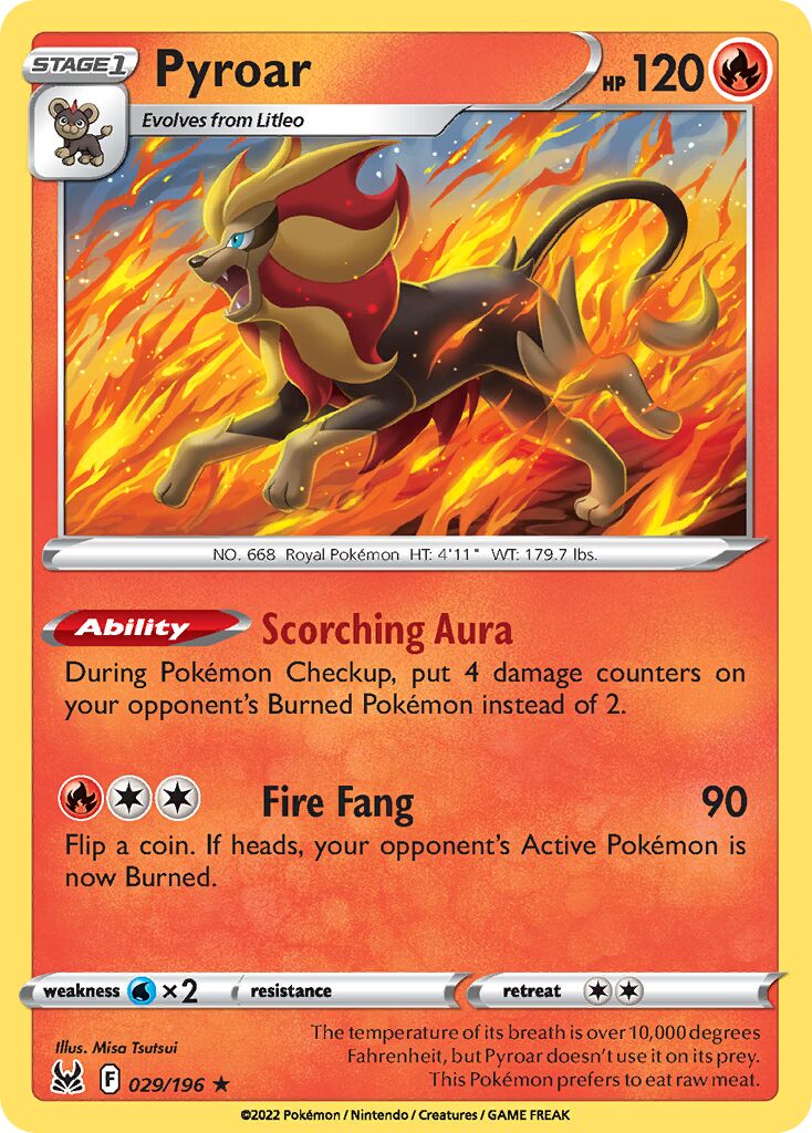 Pyroar 029/247 — Lost Origin (English Pokémon TCG card)