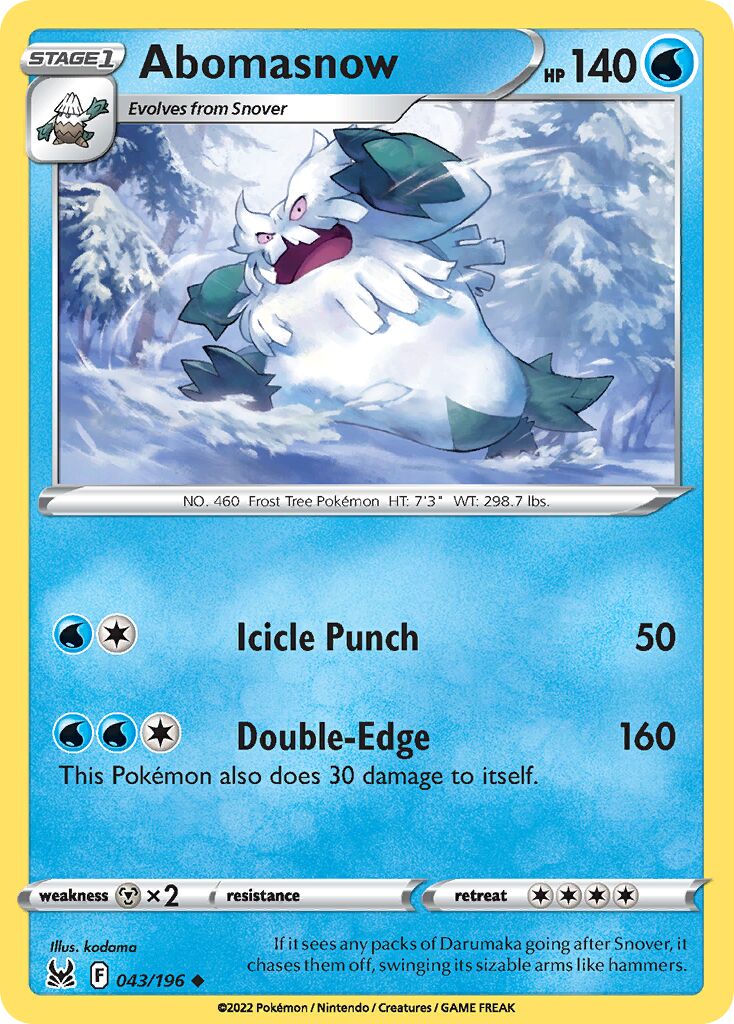 Abomasnow 043/247 — Lost Origin (English Pokémon TCG card)