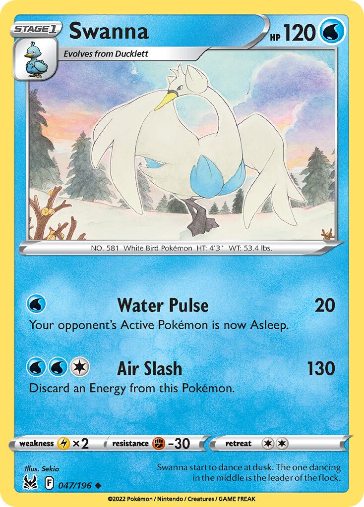 Swanna 047/247 — Lost Origin (English Pokémon TCG card)
