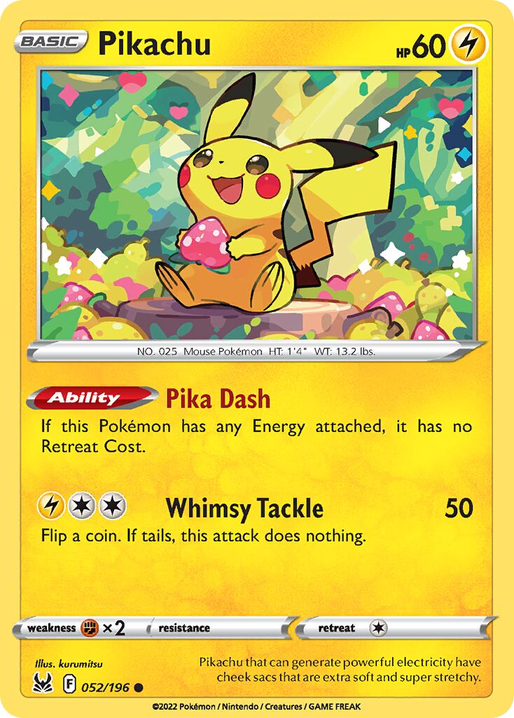 Pikachu 052/247 — Lost Origin (English Pokémon TCG card)