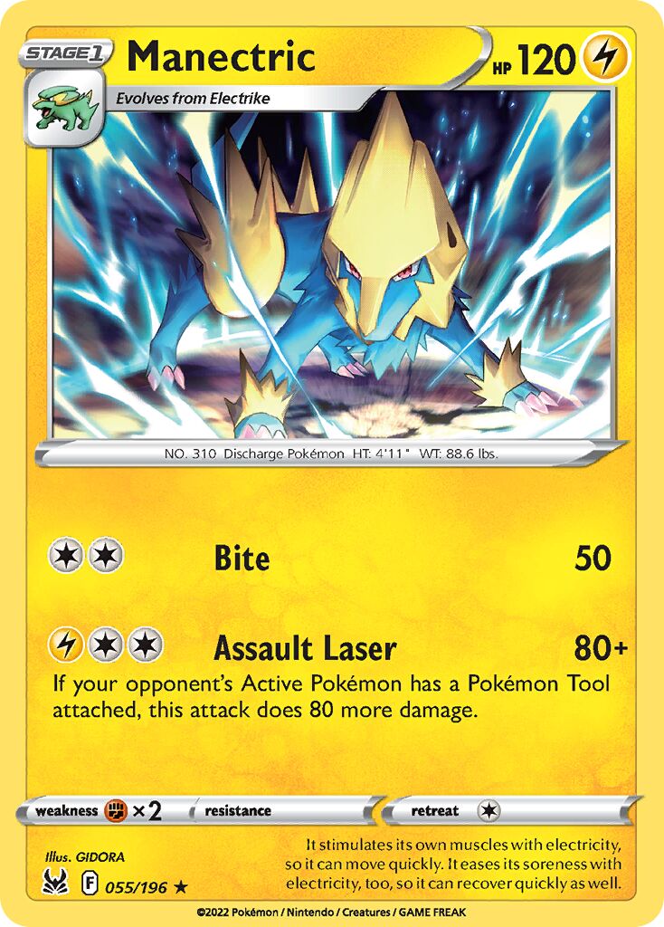Manectric 055/247 — Lost Origin (English Pokémon TCG card)