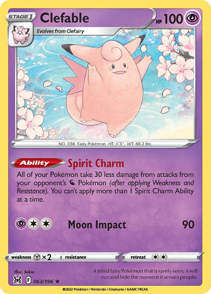 Clefable 063/247 — Lost Origin (English Pokémon TCG card)