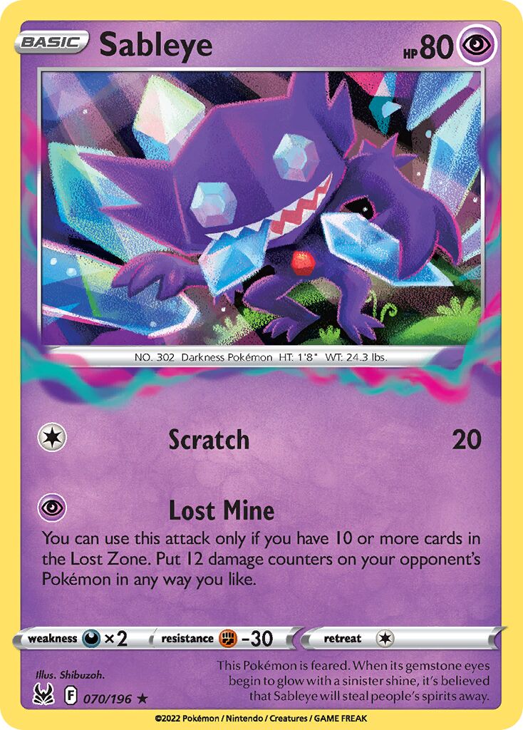 Sableye 070/247 — Lost Origin (English Pokémon TCG card)