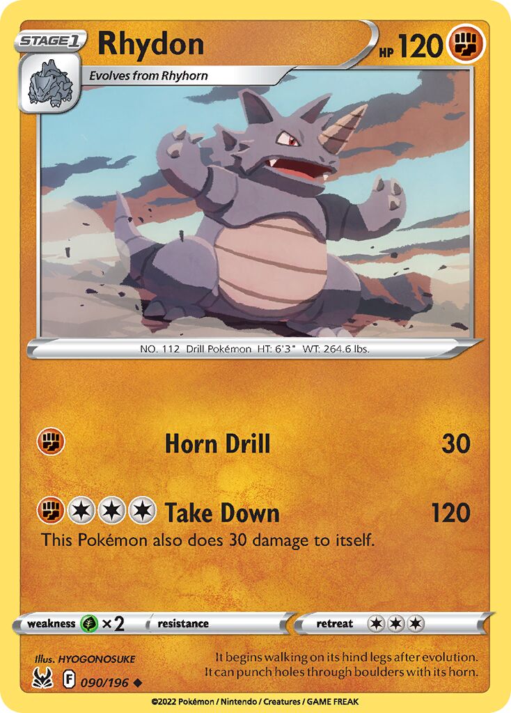 Rhydon 090/247 — Lost Origin (English Pokémon TCG card)