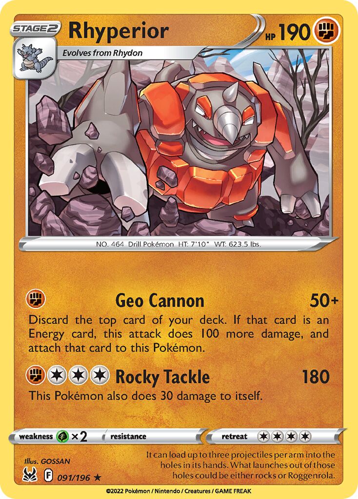 Rhyperior 091/247 — Lost Origin (English Pokémon TCG card)
