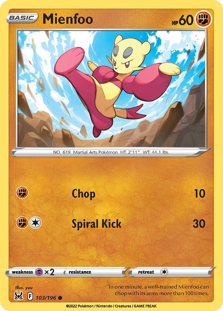 Mienfoo 103/247 — Lost Origin (English Pokémon TCG card)
