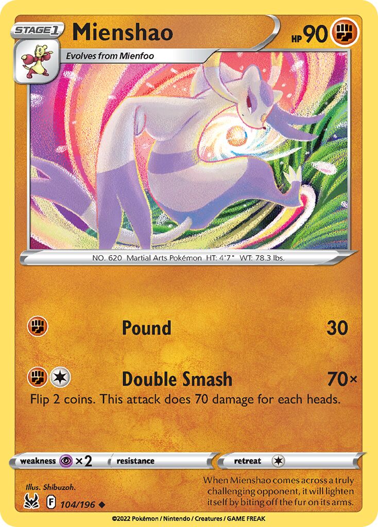 Mienshao 104/247 — Lost Origin (English Pokémon TCG card)