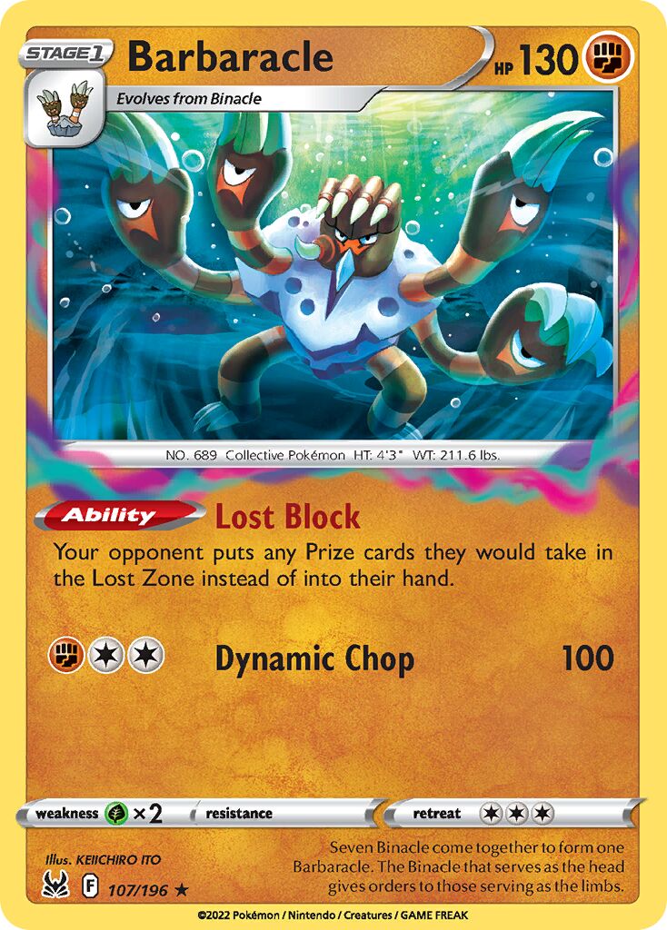Barbaracle 107/247 — Lost Origin (English Pokémon TCG card)