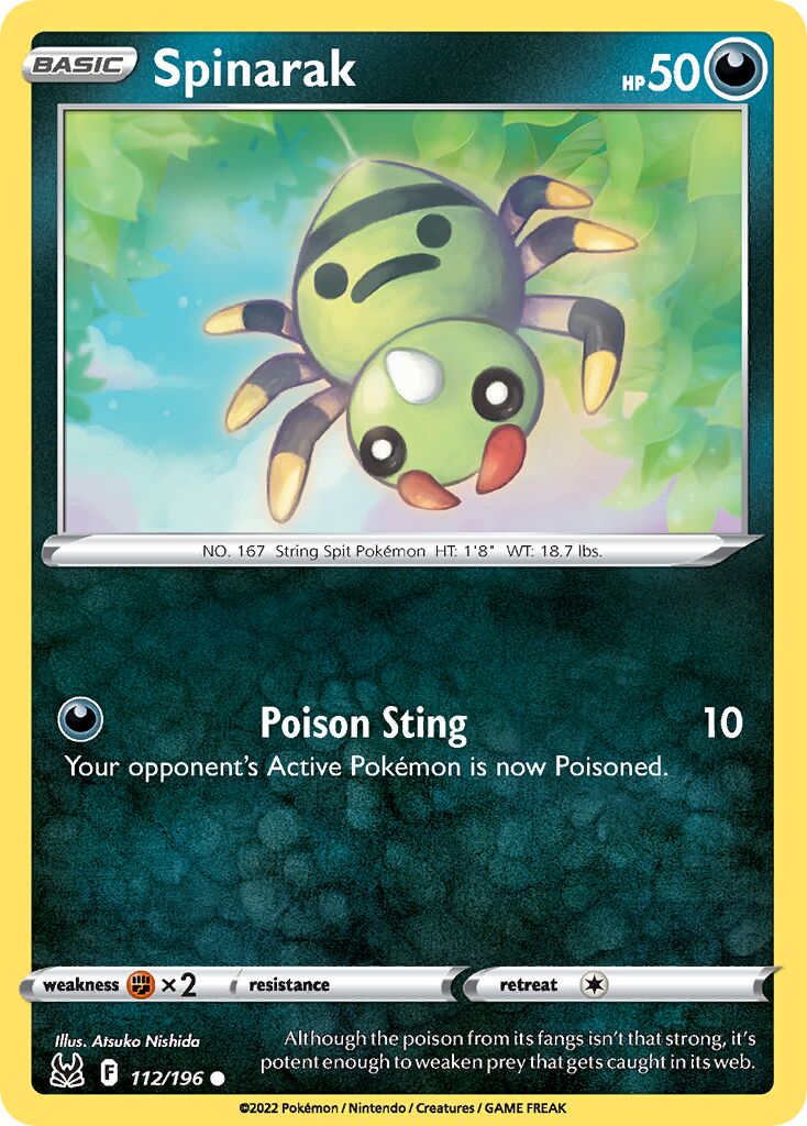 Spinarak 112/247 — Lost Origin (English Pokémon TCG card)