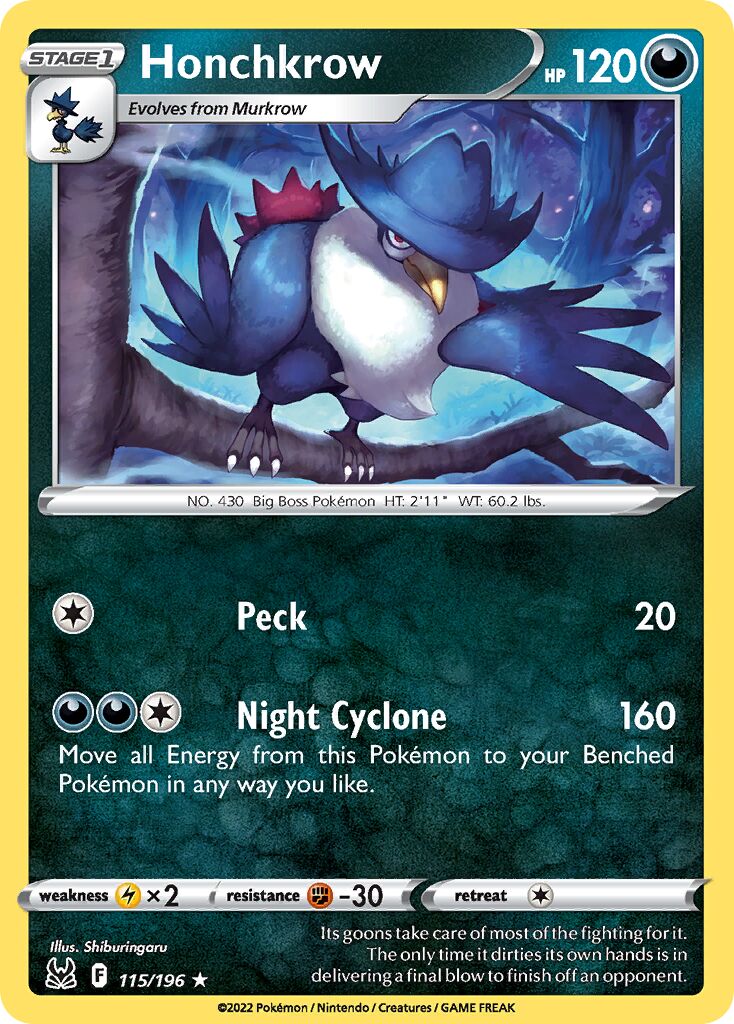 Honchkrow 115/247 — Lost Origin (English Pokémon TCG card)