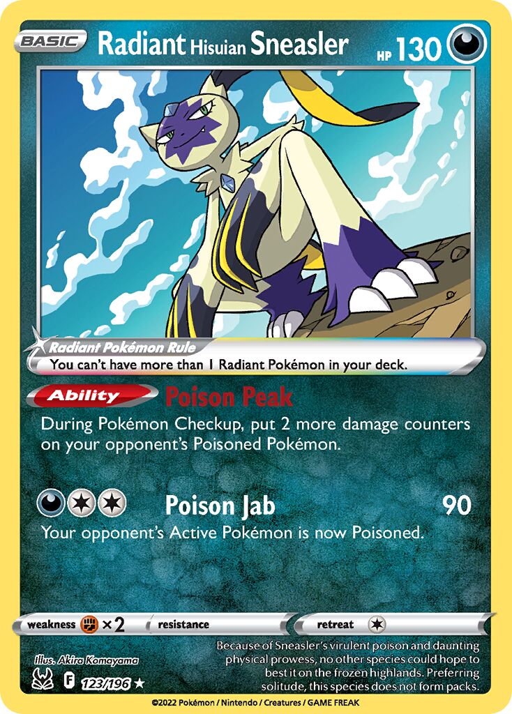 Radiant Hisuian Sneasler 123/247 — Lost Origin (English Pokémon TCG card)
