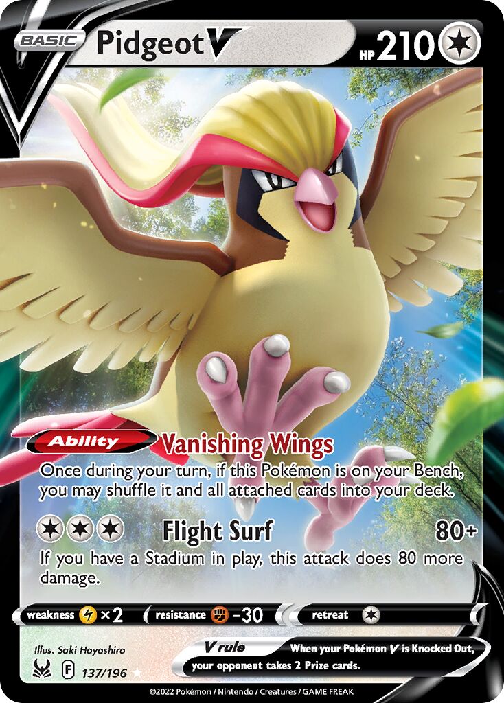 Pidgeot V 137/247 — Lost Origin (English Pokémon TCG card)