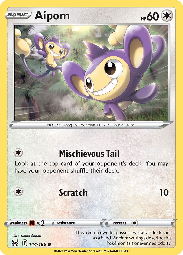 Aipom 144/247 — Lost Origin (English Pokémon TCG card)
