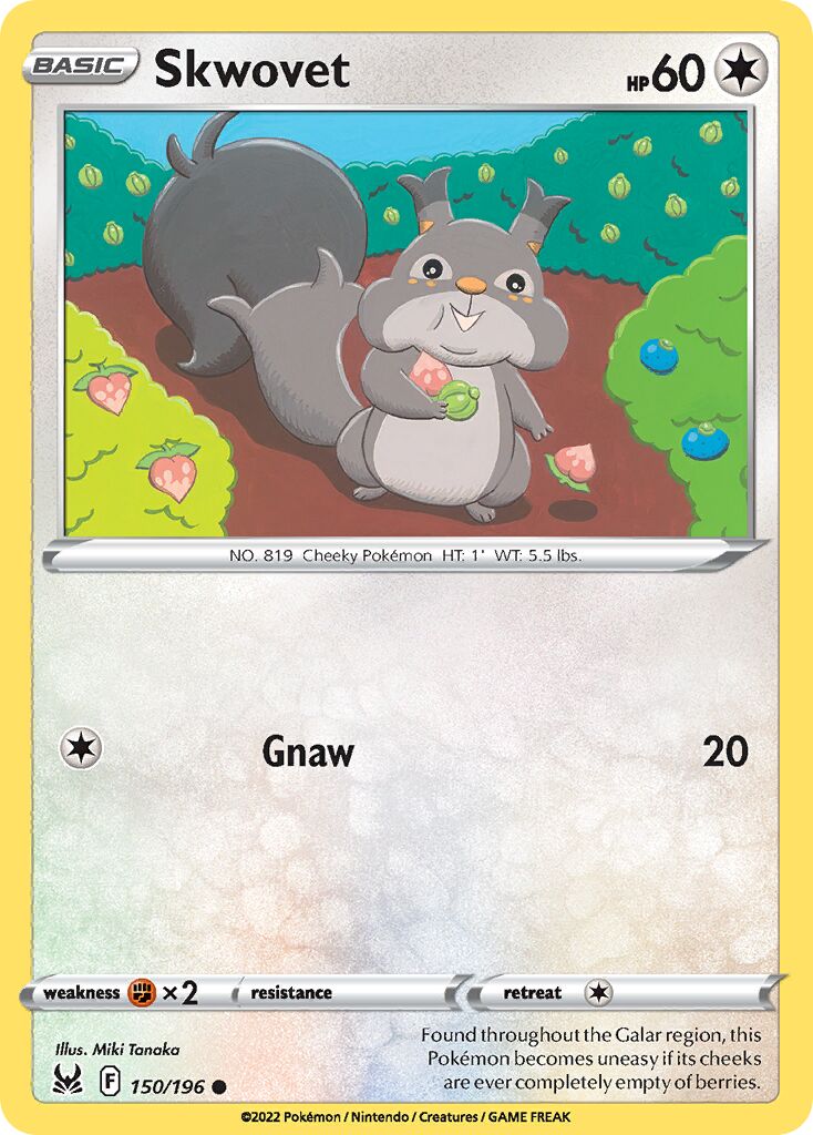 Skwovet 150/247 — Lost Origin (English Pokémon TCG card)