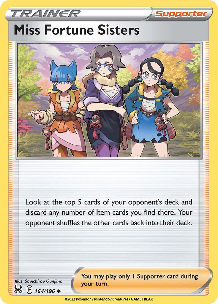 Miss Fortune Sisters 164/247 — Lost Origin (English Pokémon TCG card)