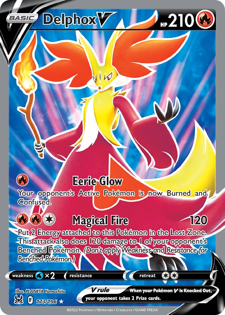 Delphox V 173/247 — Lost Origin (English Pokémon TCG card)