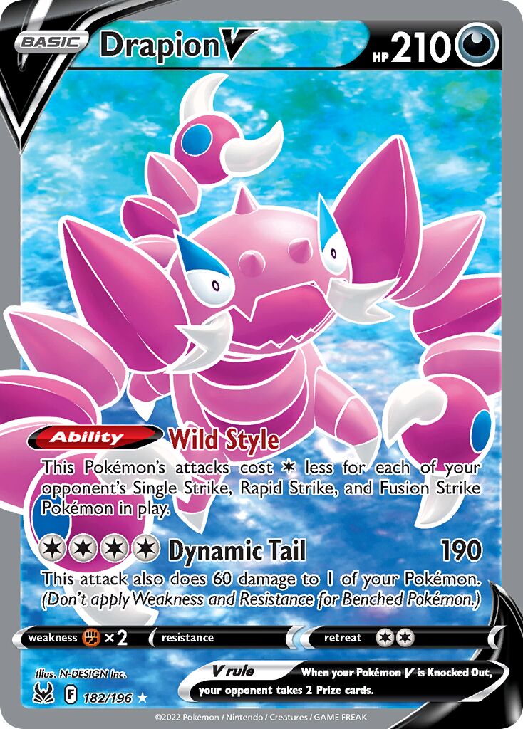 Drapion V 182/247 — Lost Origin (English Pokémon TCG card)