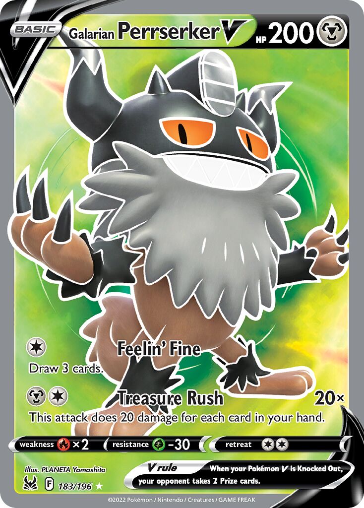 Galarian Perrserker V 183/247 — Lost Origin (English Pokémon TCG card)