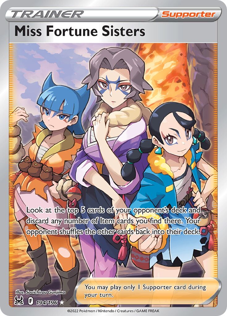 Miss Fortune Sisters 194/247 — Lost Origin (English Pokémon TCG card)