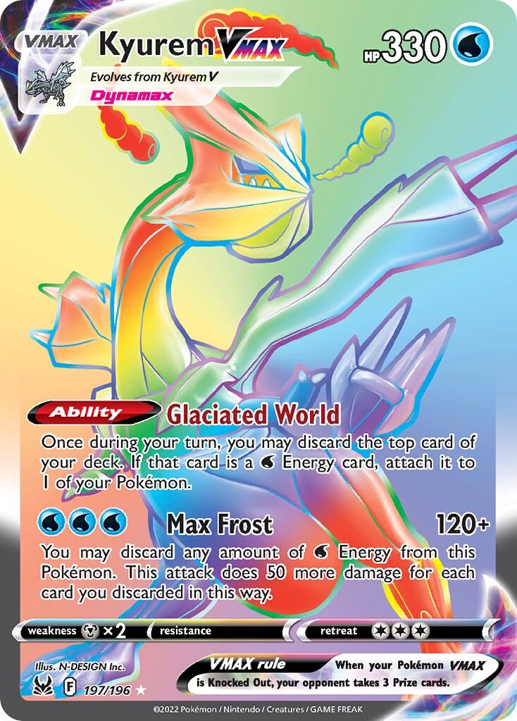 Kyurem VMAX 197/247 — Lost Origin (English Pokémon TCG card)