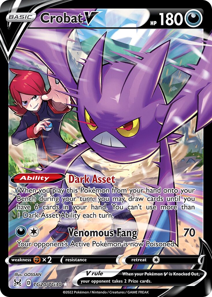 Crobat V TG20 — Lost Origin (English Pokémon TCG card)